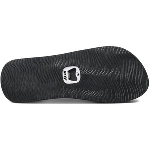 Reef Mens Cushion Bounce Slide Sandals / Flip Flops Black / White RF0A3OL5BIO